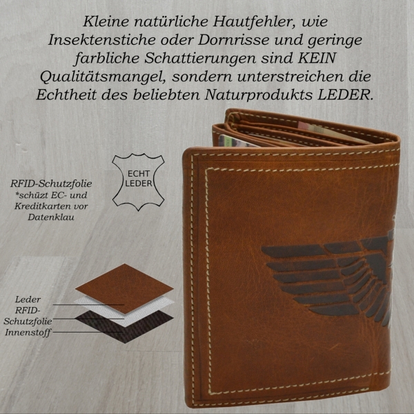 RFID Schutz Portemonnaie Leder Geldtasche Brieftasche Geldbeutel braun